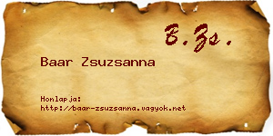 Baar Zsuzsanna névjegykártya